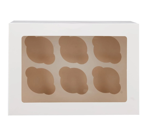 Pièce boite cup cake 6pcs avec fenêtre