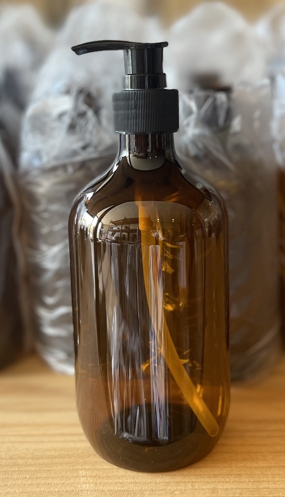 Bouteille ambrée crème/savon liquide 500ml par 10pcs