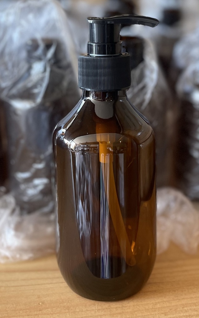 Bouteille ambré crème/savon liquide 300ml par 10pcs