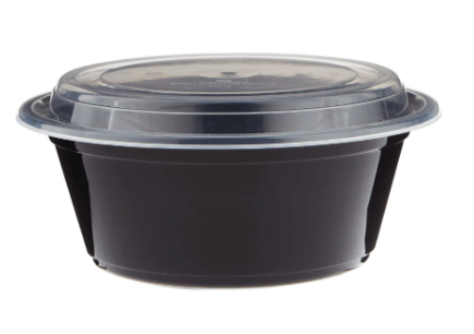 Pièce bol rond noir lisse1200ml par 10pcs