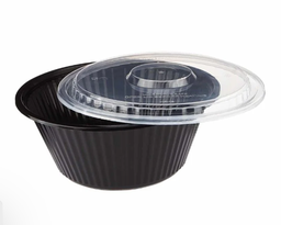 [HPRO40BB] Pièce bol rond noir plastique avec trait 1200ml par 10pcs