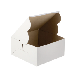 [CB2525W] Pièce boite pâtisserie blanche 25x25x10cm
