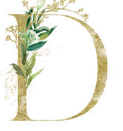 Pièce lettre dorée D