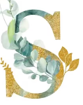 Pièce lettre dorée S