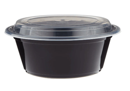 [BBRO40300B] Pièce bol rond noir lisse1200ml par 10pcs